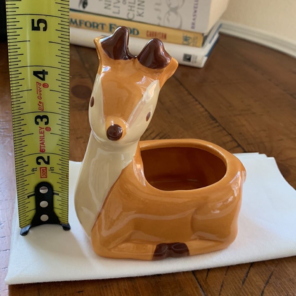 Vintage Hand Painted Deer Planter. Cute for succulents or plants window‎ decor - Picture 6 of 7